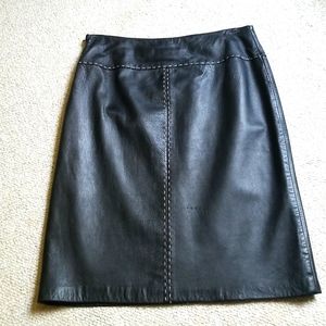 INC-Leather Skirt.!! Soft Buttery Leather. Size 8. New with tags! Vintage.